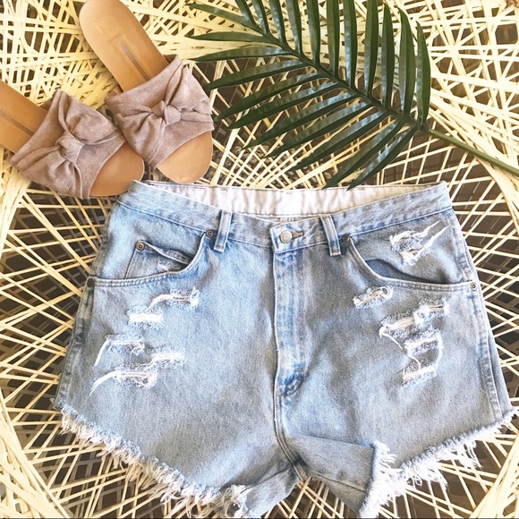 Wrangler Pants - Wrangler | Denim Distressed Short Hi Rise